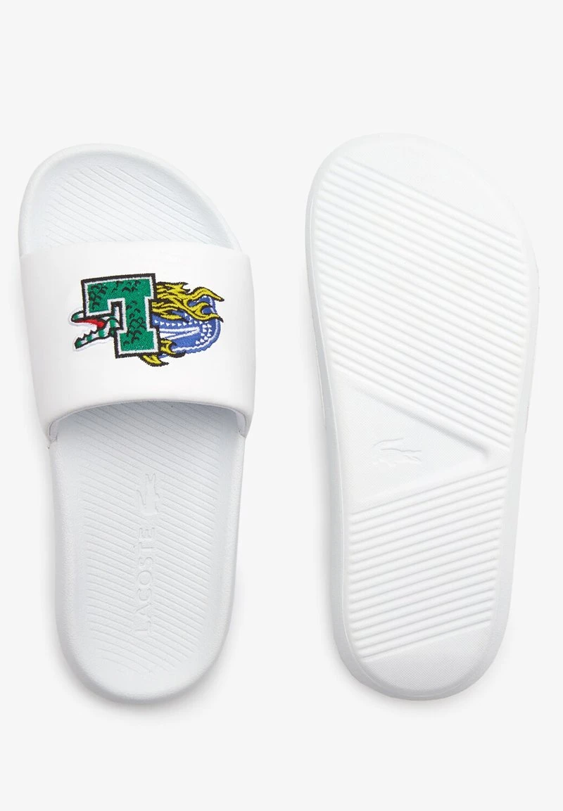Lacoste CROCO SLIDE 222 2 SFA - Pantolette Flach - White/green 5 Lacoste CROCO SLIDE 222 2 SFA - Pantolette Flach - White/green – Bild 3