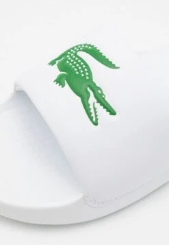Lacoste CROCO 1.0 - Pantolette Flach - White/green -Lacoste 0adbc7167f6b4928b327605434665c9e