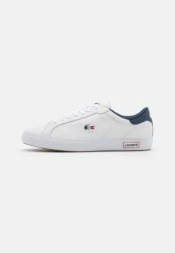 Lacoste POWERCOURT - Sneaker Low - White/navy/red