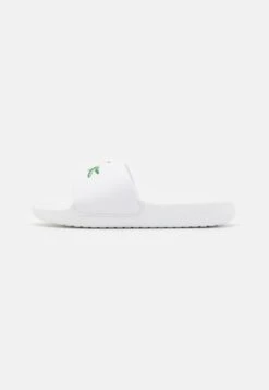 Lacoste CROCO 1.0 - Pantolette Flach - White/green