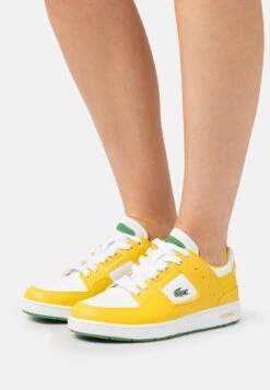 Lacoste COURT CAGE - Sneaker Low - White/yellow