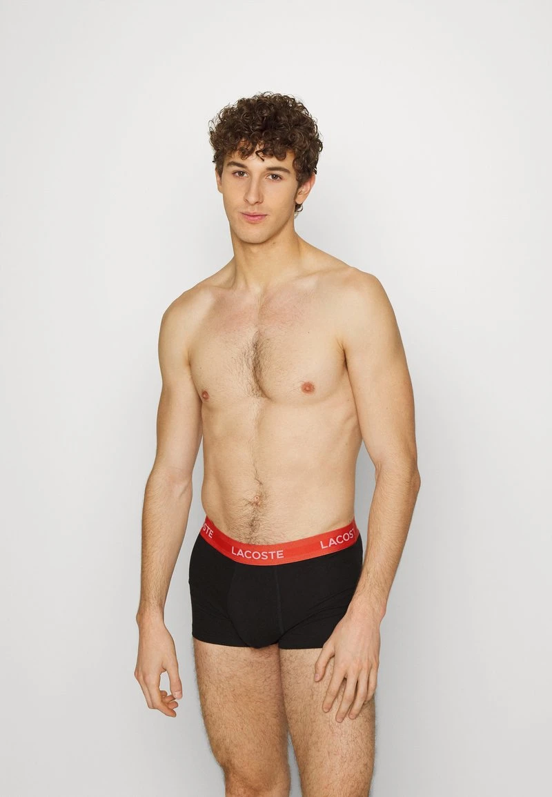 Lacoste 3 PACK - Panties - Black/watermelon 3 Lacoste 3 PACK - Panties - Black/watermelon