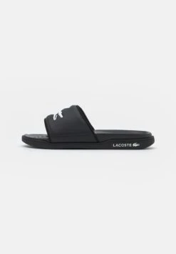 Lacoste CROCO DUALISTE - Pantolette Flach - Black/white