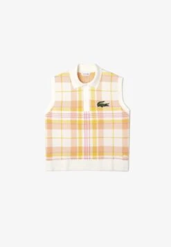 Lacoste Top - Blanc Jaune Orange Clair Rose