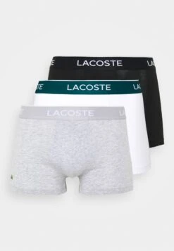 Lacoste 3 PACK - Panties - Black/white/silver Chine