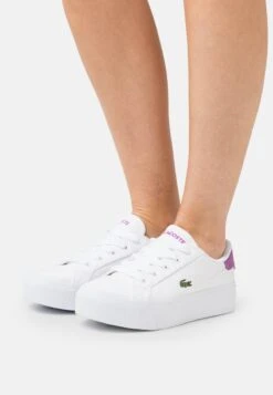 Lacoste ZIANE PLATFORM - Sneaker Low - White/purple