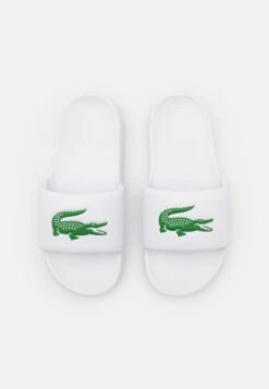 Lacoste CROCO 1.0 - Pantolette Flach - White/green -Lacoste 833572f2876c414e8b320d7701e5a2d4