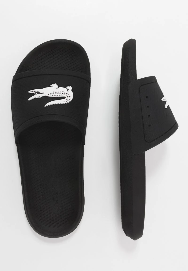 Lacoste CROCO SLIDE - Badesandale - Black/white 4 Lacoste CROCO SLIDE - Badesandale - Black/white – Bild 2