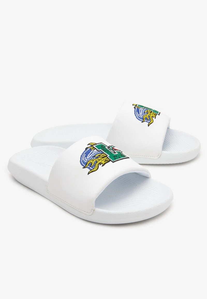 Lacoste CROCO SLIDE 222 2 SFA - Pantolette Flach - White/green 4 Lacoste CROCO SLIDE 222 2 SFA - Pantolette Flach - White/green – Bild 2