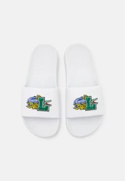 Lacoste CROCO SLIDE - Pantolette Flach - White/green 11 Lacoste CROCO SLIDE - Pantolette Flach - White/green -Lacoste bc975656cc0443f78656936960364b7a