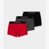 Lacoste 3 PACK - Panties - Black/grey/red