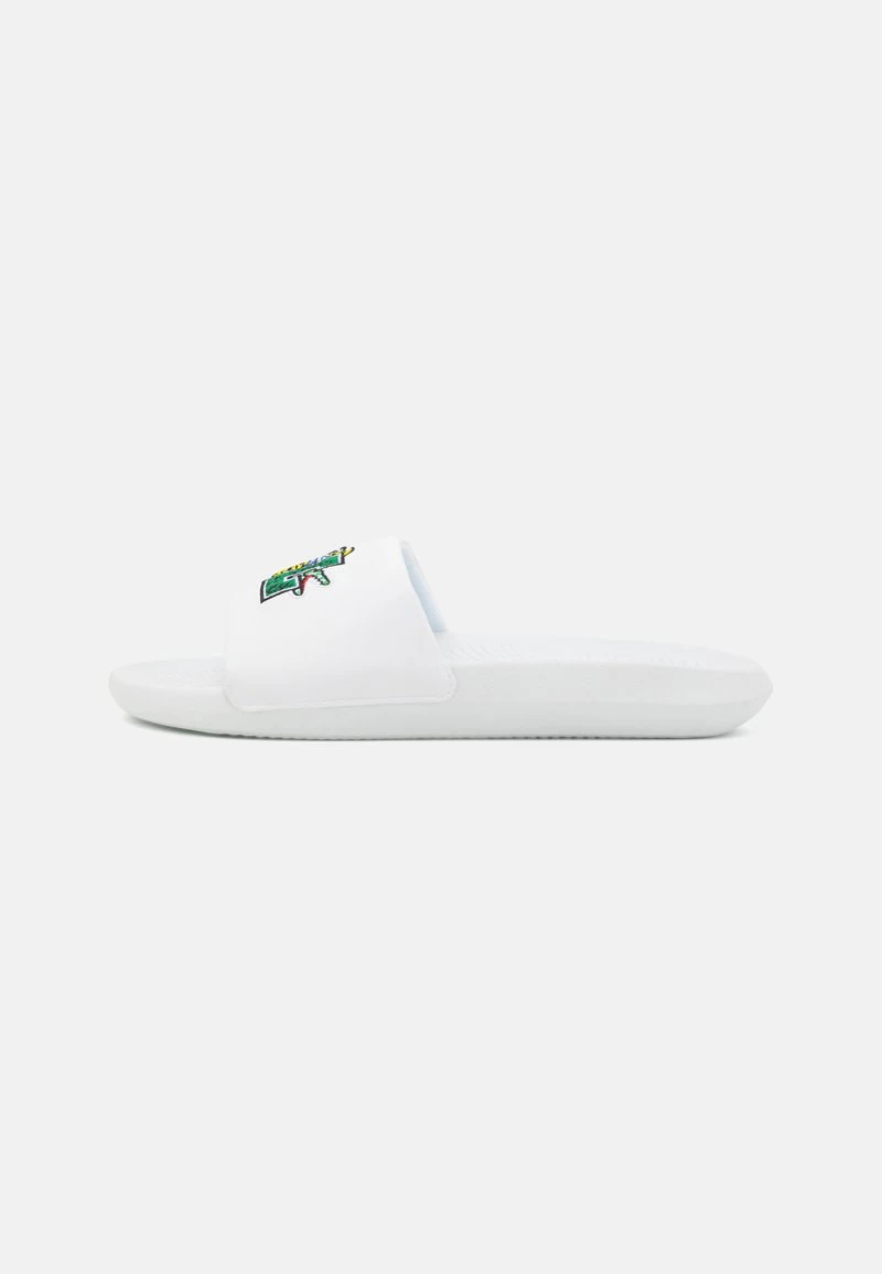Lacoste CROCO SLIDE - Pantolette Flach - White/green 3 Lacoste CROCO SLIDE - Pantolette Flach - White/green