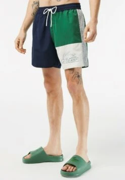 Lacoste Badeshorts - Bleu Marine/vert/blanc